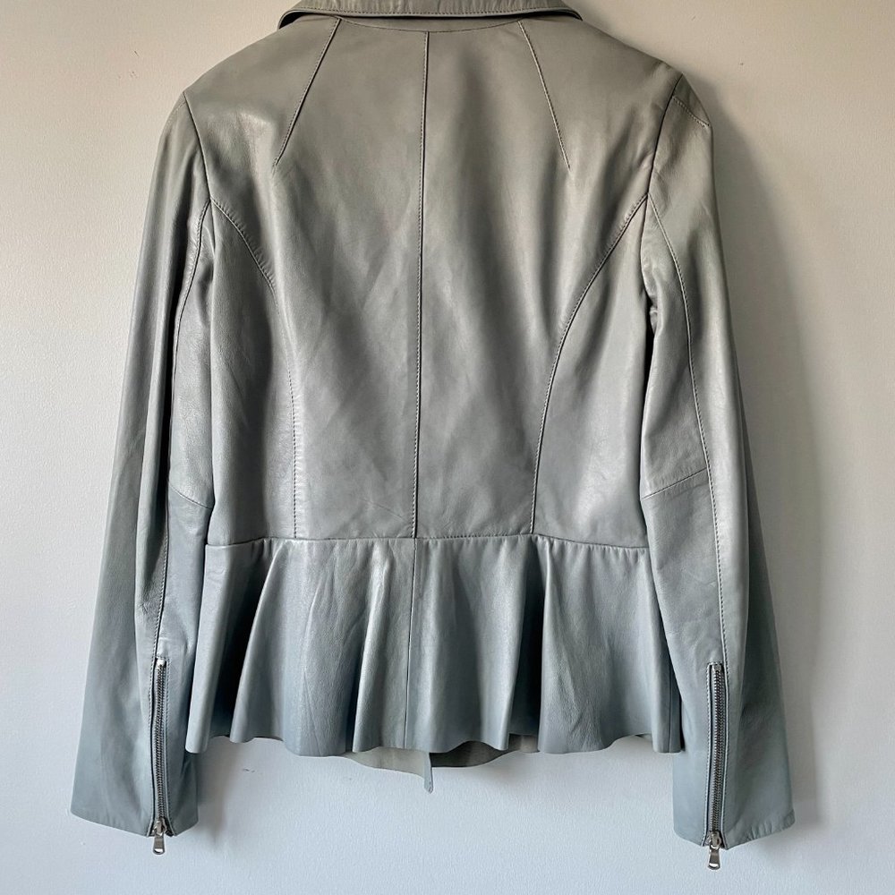 Danier Light Gray Leather Peplum Jacket - Picture 5 of 13